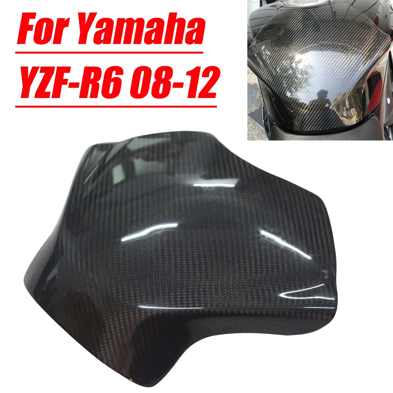 

Gas Fuel Tank Cover Protection Guard Top Upper Cover Carbon Fiber Fuel Gas Tank Pad Protector Cover for Yamaha YZF R6 2008-14