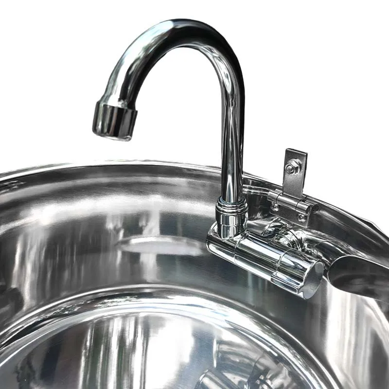 RV بالوعة دائرية مع غطاء المطبخ للطي غطاء الوجه فتحة واحدة 304 الفولاذ المقاوم للصدأ بالوعة دائرية يخت حوض الفولاذ المقاوم للصدأ