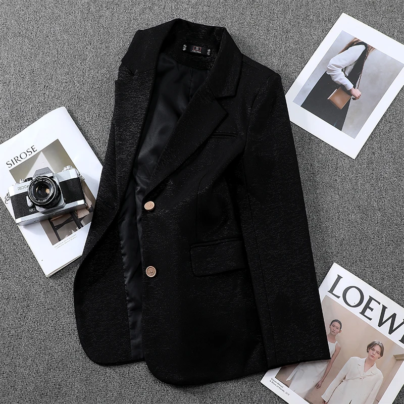 ZJYT Vrouwen Pak Blazer Elegante Jas 2025, Herfst Mode Koreaanse Stijl Single Breasted Jas Kantoor Dames Tops Casual Outerwears