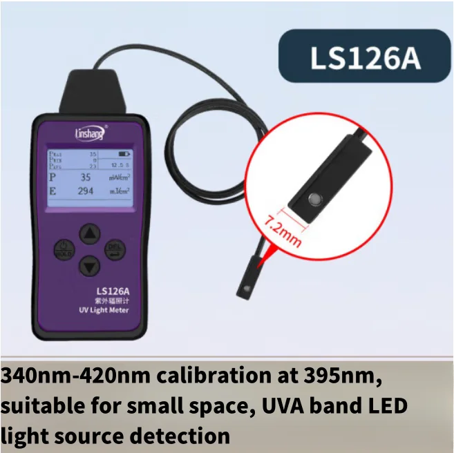 LS126A 340nm to 420nm UVA LED Radiometer UV Intensity Measurement Index Meter Curing Light Radiometer Digital UV Light Meter