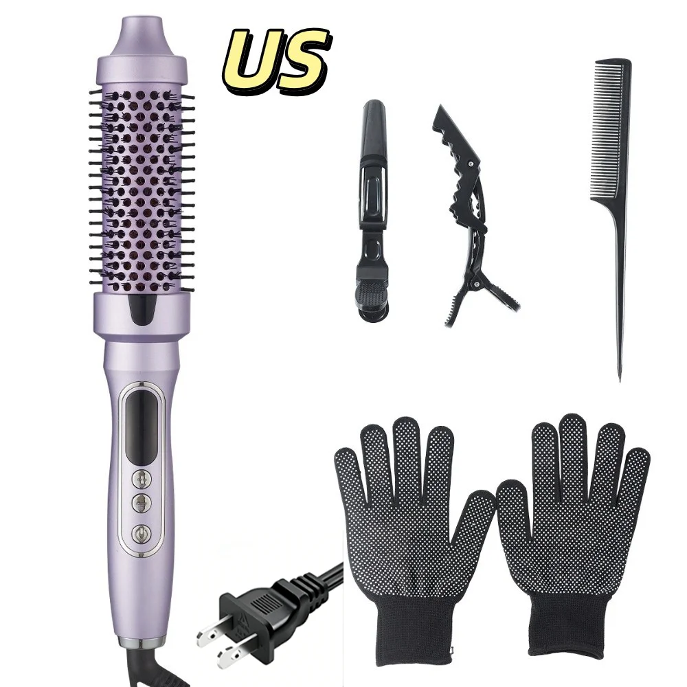 2-in-1-ヘアスタイリングコーム。カール、ストレート、ふんわりとしたボリュームアップが可能。軽量で使いやすいヘアケアスタイリングツール。