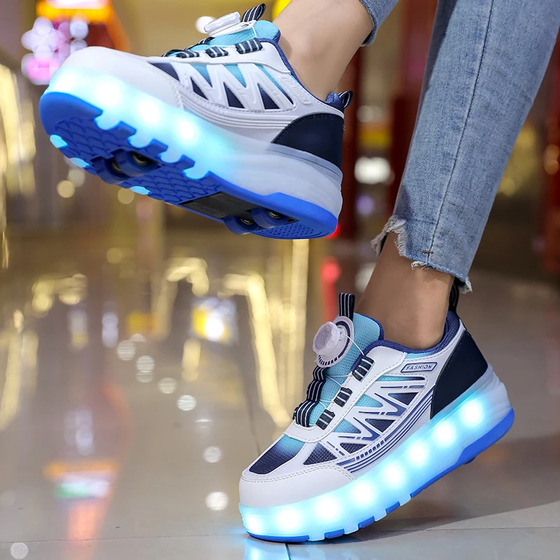 

Kids' Viral Heelys & Skates: Girls' 4-Wheel Invisible, Boys' 8-Wheel Transformable Styles