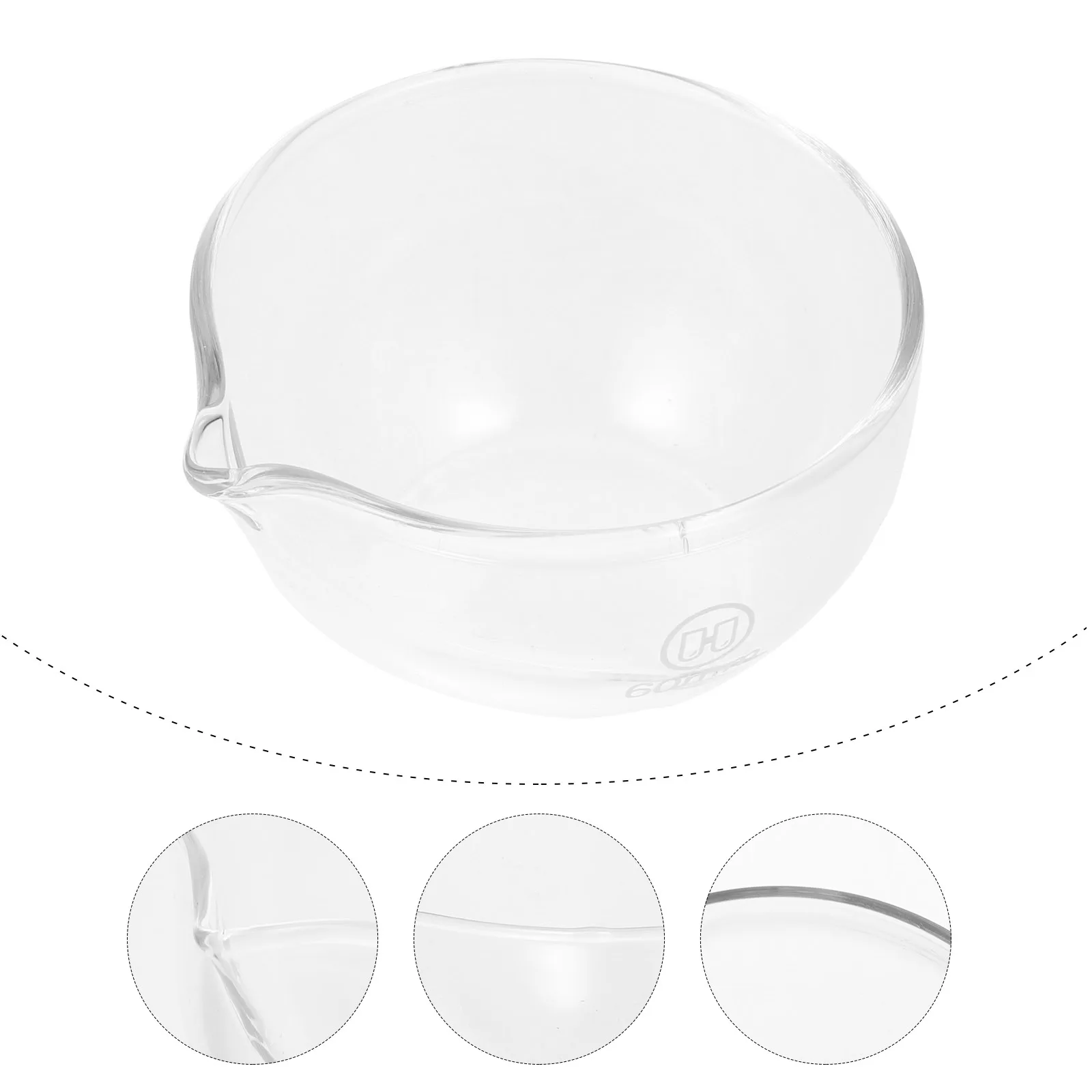 

Glass Evaporating Dish Petri Dishes Bowl with Spout Laboratory Tool Round Glass Container Bowls for Kitchen School Labs