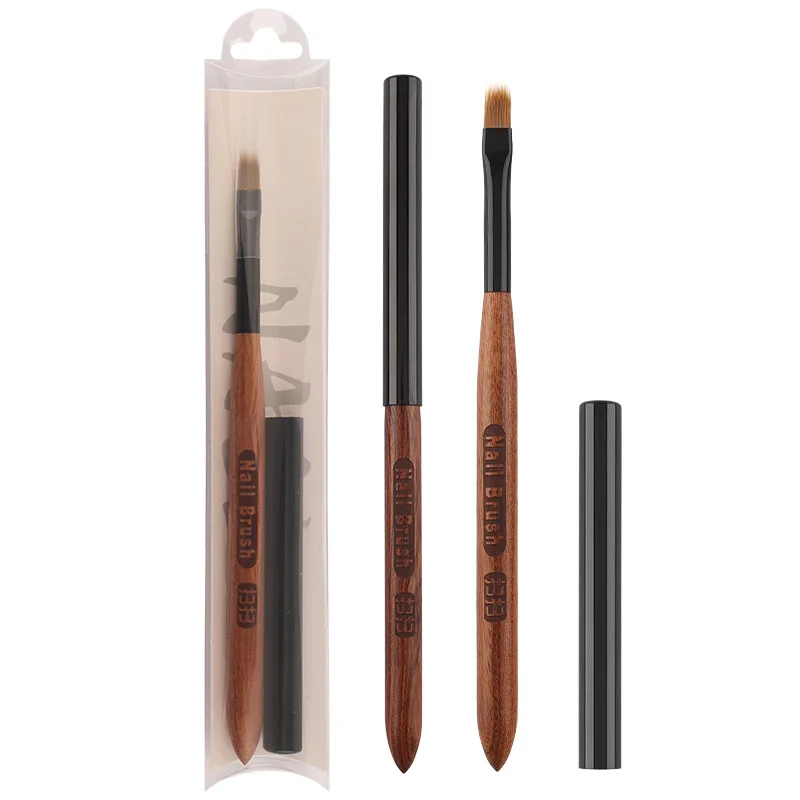1/3/5Pcs Round Wood Handle Nail Ombre Brush Nail Art Painting Pen Brush UV Gel Polish Gradient Color  Acrylic Nail Drawing Pen