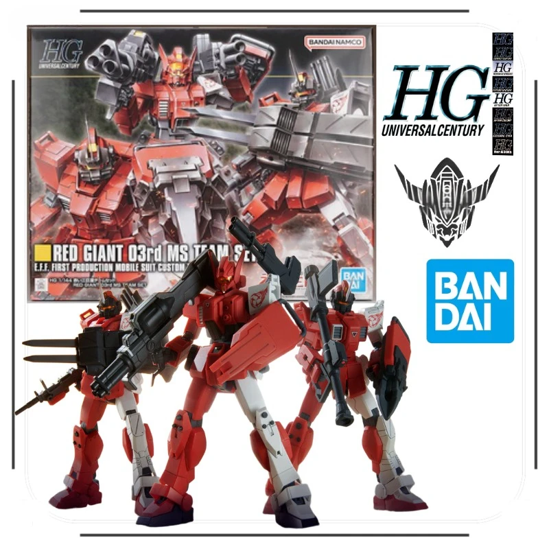 

Bandai Original 1/144 HG HGUC Red Three Superstars Team Assembly model collect Holiday Gifts Decorations Ornaments Trendy toys