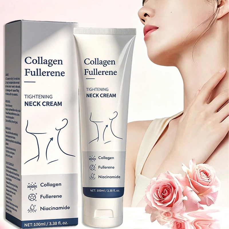 Collagen Fullerene Tightening Neck Cream Improve Fine Lines Skin Elasticity Moisturizing Neck Cream Brighten Skin Tone 100ml
