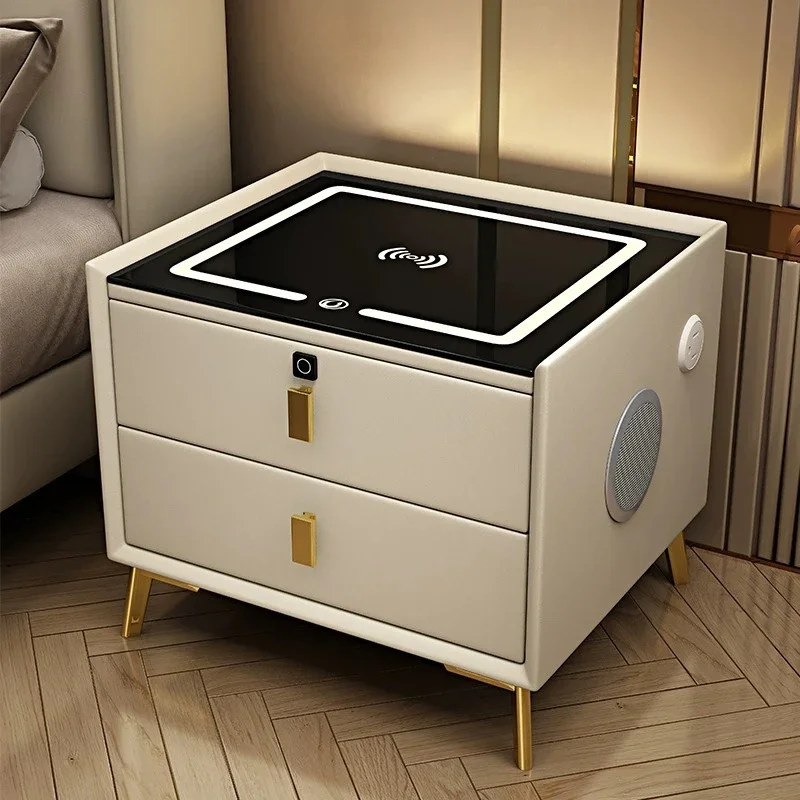 - Beige Secret Night Stands Modern Farmhouse Storage Choice Bedside Table Compartment Mesa Lateral Mesa De Noche Furniture Room
