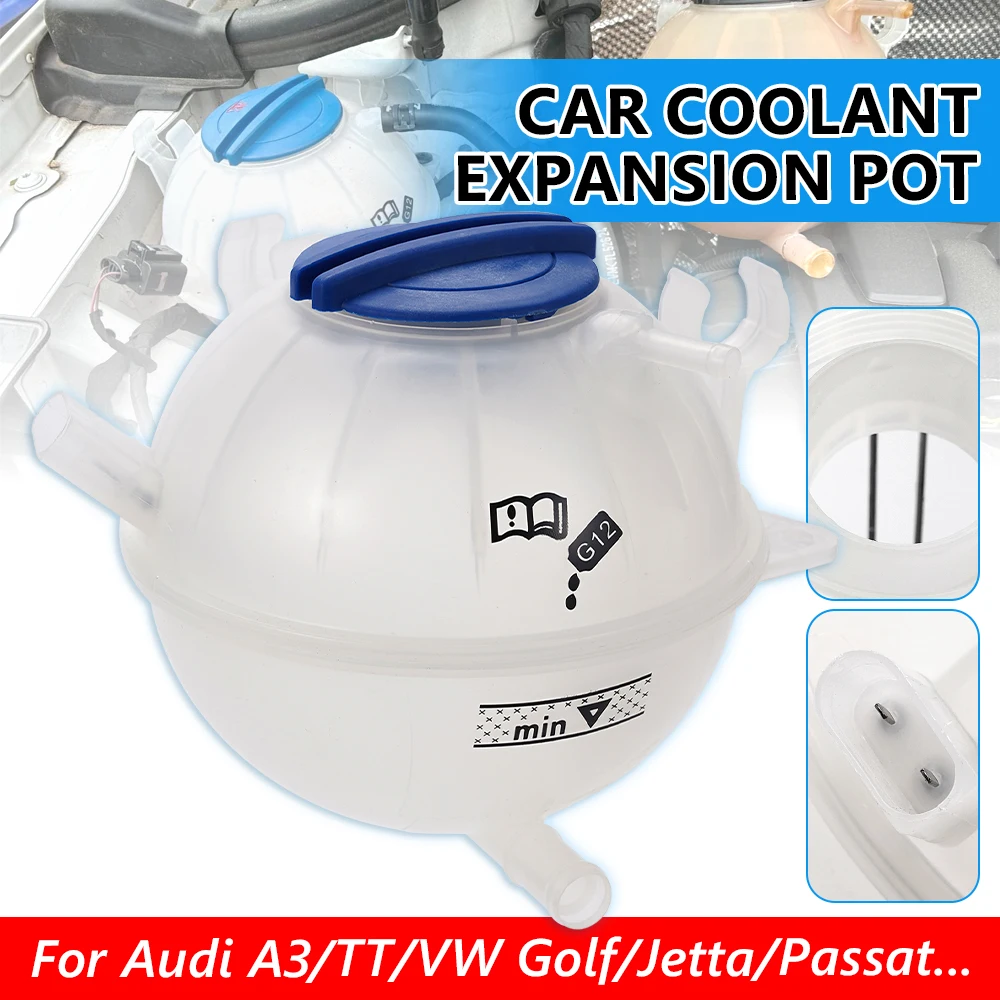 

Engine Coolant Reservoir Expansion Tank With Cap For VW For Golf / Jetta / Passat / Tiguan For Audi For A3 / TT Leak Proof