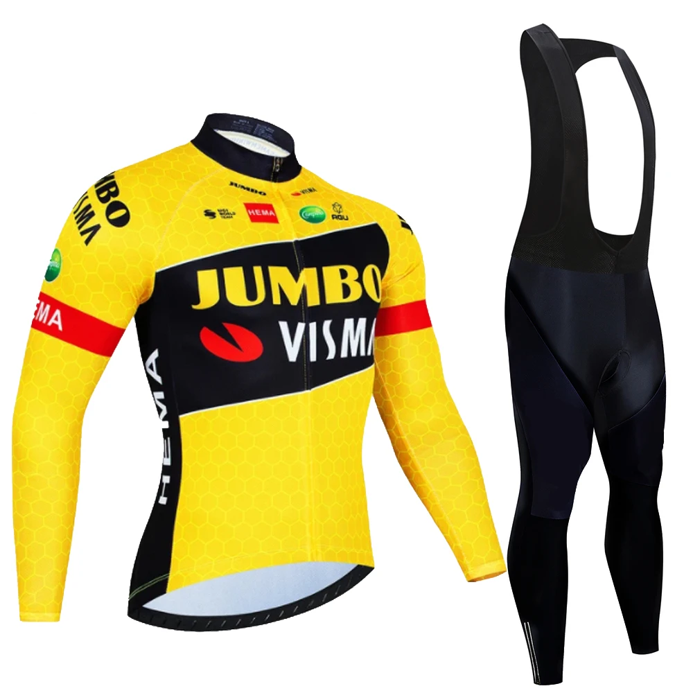 2024Pro New Cycling Jersey Set Men Long Sleeves Bike Suit 19D Gel Pad Pants Autumn MTB Maillot Ciclismo Clothing Bicycle Uniform