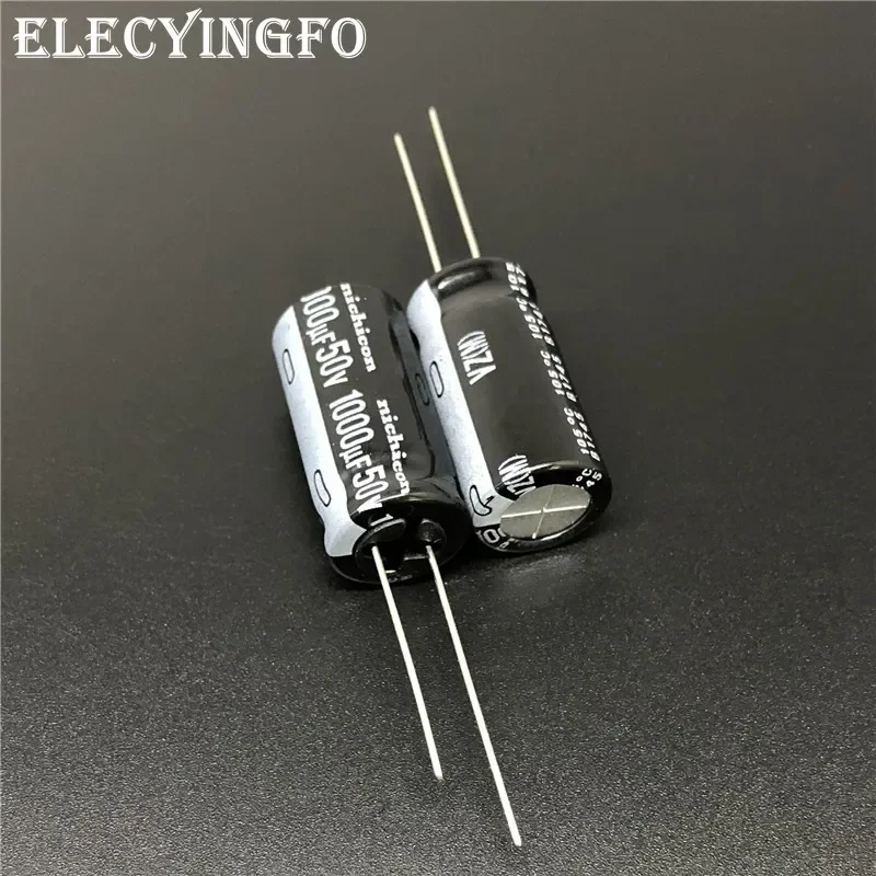 NICHICON Ampla Faixa de Temperatura Capacitor Eletrolítico de Alumínio, Série VZ, 12,5x25mm, 50V, 1000uF, 10Pcs, 100Pcs