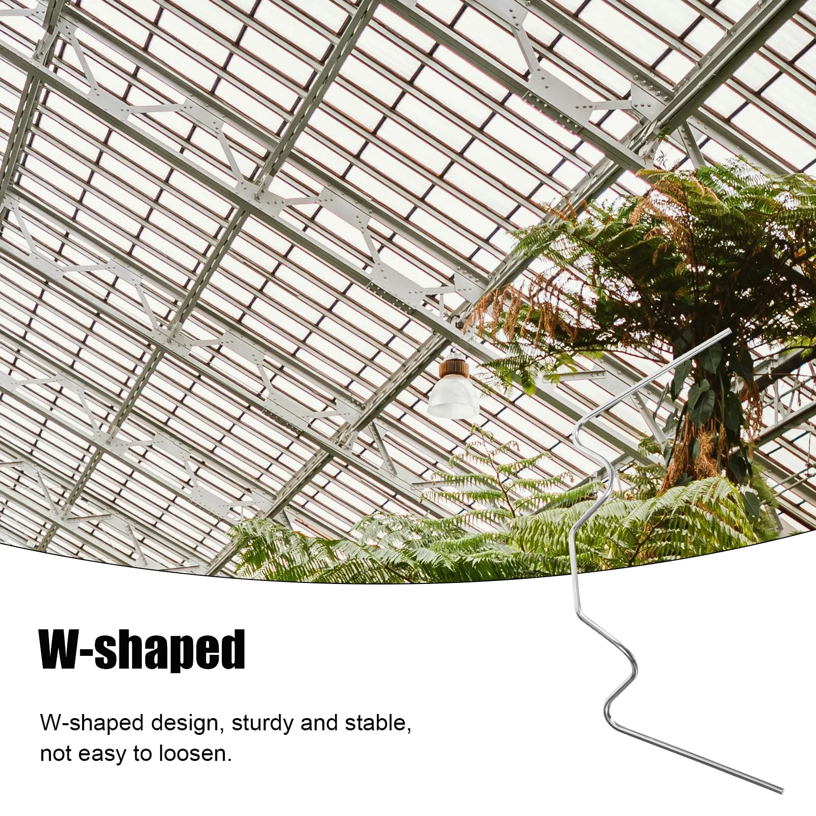 

100Pcs W Type Fixing Clips for Greenhouse Glass Pane Stainless Steel Clips Greenhouse Accessories