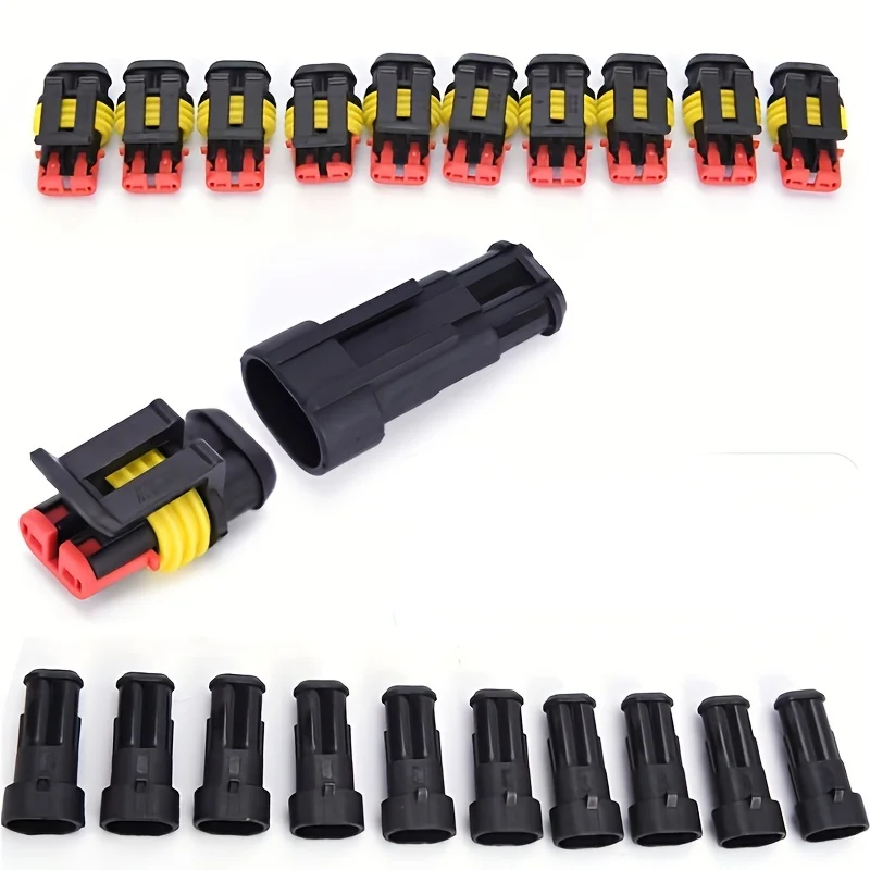 5kits Flame retardancy 2P auto connector waterproof automotive Wire Connector Plug 2 Pins Electrical Car Motorcycle HID image 3