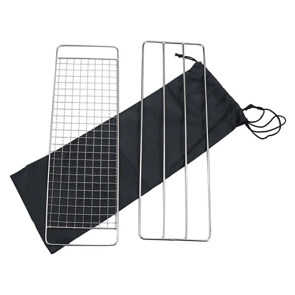 

3pcs /Set Stainless Steel Bbq Grill Net Mesh Rack Set For Barbecue Cooking Heat Resistant Grid Anti-Fall Design Perfect For Fish