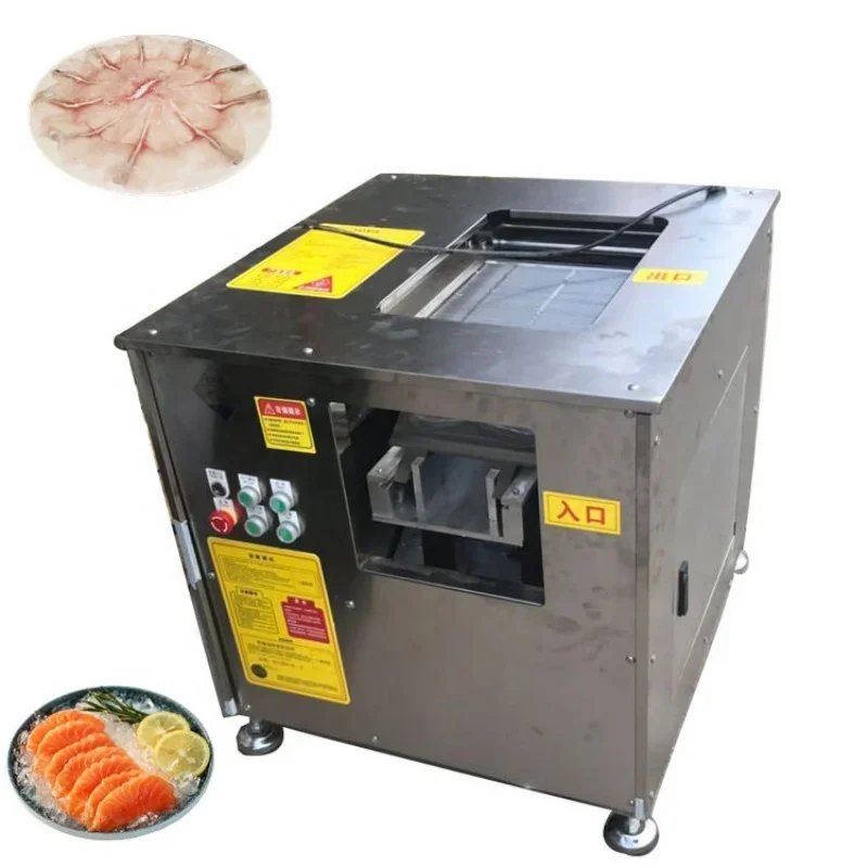 Automatic Cod Anchovy Trout Salmon Catfish Tilapia Fish Smoke Sashimi Slice Cut Slicer Fillet Machine Price