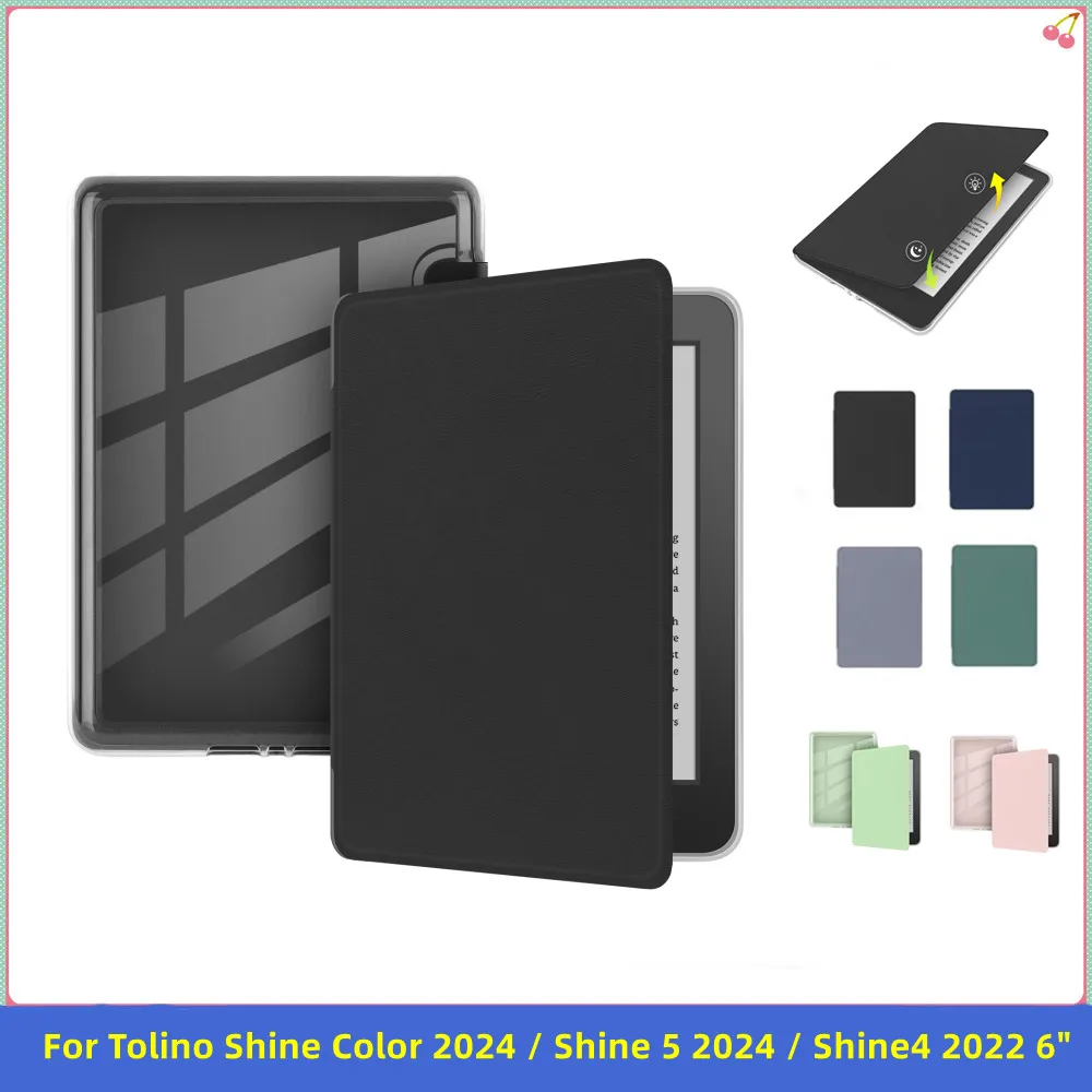 

Acrylic Slim Case Funda for Tolino Shine Color 2024 / Shine 5 2024 / Shine 4 Case 6" EBook Magnetic Cover with Clear Back Shell