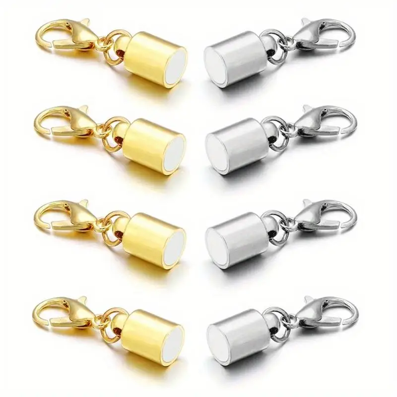 4Pcs Lot Round Magnetic Clasps for Jewelry Making Magnet End Connectors Metal Lobster Clasp Buckle - view 5