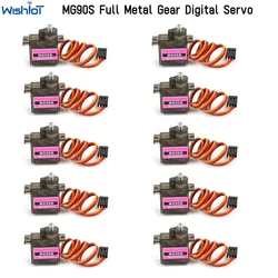 10PCS MG90D 9g Micro Digital Servo Motor Metal Gear 2.5KG High Torque MG90S MG90 Upgrated For RC Plane Helicopter Airplane 450