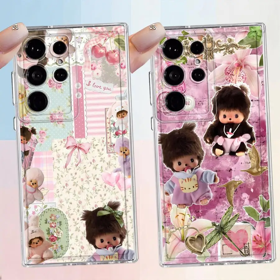 Cute M-Monchhichis Phone Cover Case for Samsung Galaxy S26 S21 S20 Plus S22 FE Note 20 Ultra 10 S23 Ultra S24 S25 Edge