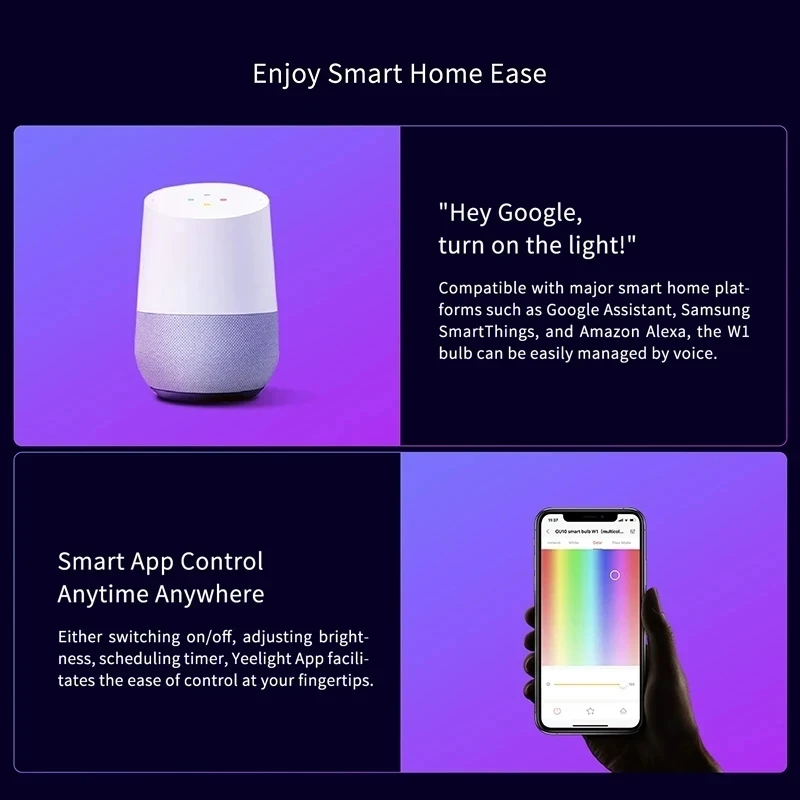 Yeelight Smart LED Bulb GU10 W1 Colorful Light Wi-Fi Voice Control Work with Xiaomi Mi Home App, Google Assistant