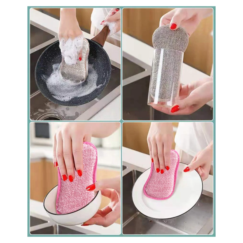 Magic Cleaning Sponge For Dishes Multi-Purpose Scrub Sponges For Kitchen Bathroom Dishwashing Brush Tools Accessories 6pcs