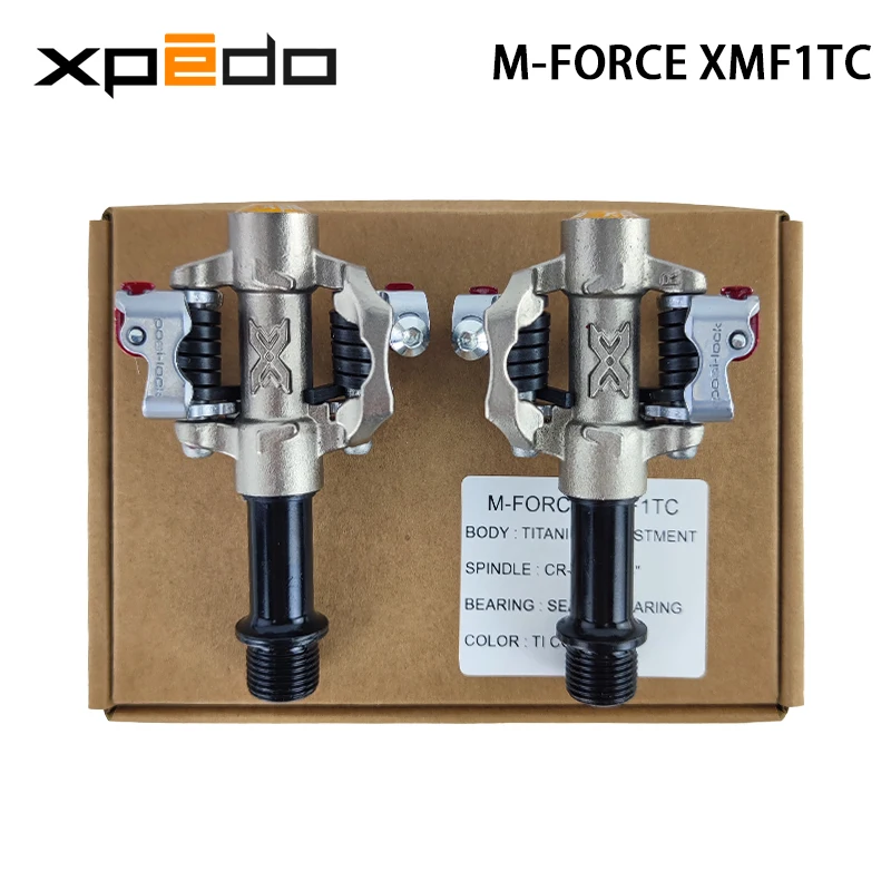 XPEDO Original M-FORCE XMF1TC Titianium Body Cr-Mo Spindle Sealed Bearing Bicycle Pedal with XPT Cleat MTB Bike Cycling Parts