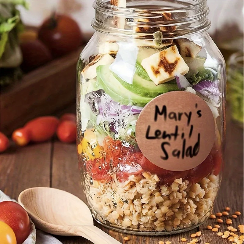 500/1000 قطعة ملصقات مستديرة عتيقة ذاتية اللصق شخصية DIY بها بنفسك مخبز جلد البقر ملصق شكرا لك ملصقات