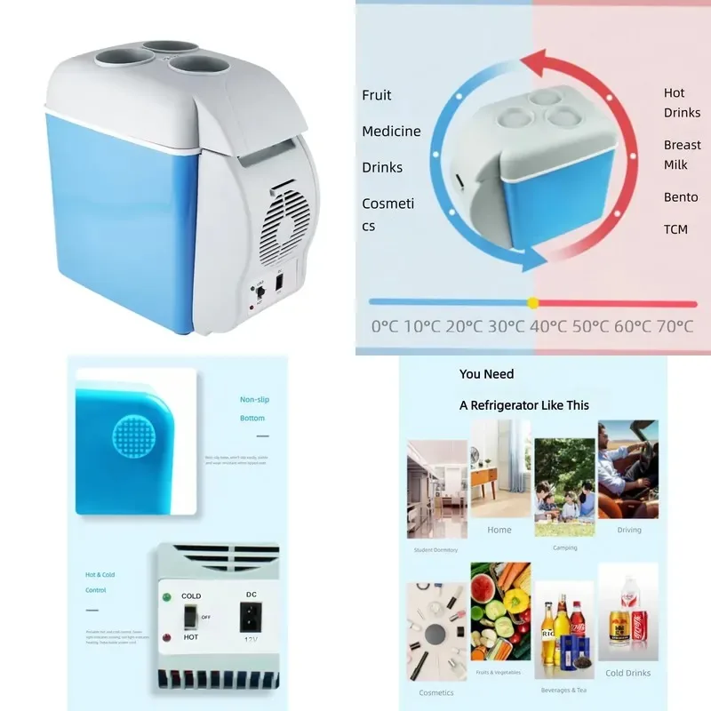 Portable Car Refrigerator 12/24V DC Electric Freezer for Truck RV Camper SUV