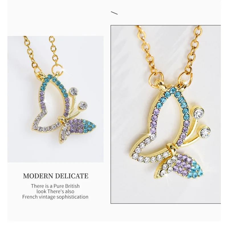 

In 2025, design a simple necklace, titanium steel butterfly pendant collarbone chain and flapping wings