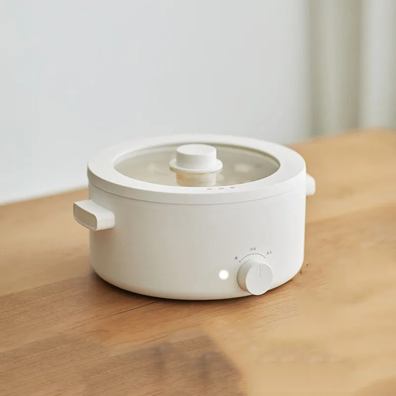 Multi Cooker 2L Electric Food Steamer Cooking Pot Non-Stick Ceramic Liner Frying Pan Cooking Egg Hotpot Instant Noodles