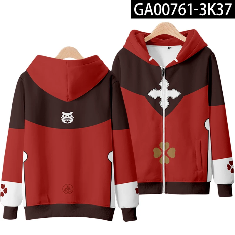 Genshin Impact Paimon Razor Keqing Klee Ganyu Cosplay costume autumn winter Men Women Hoodies Streetwear Zip Jackets Coats