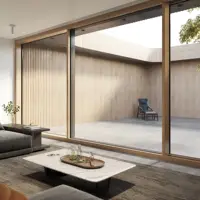 Space Saving Design Living Room Left and Right Sliding Door Large Size High Quality Sliding Doors Durable Aluminum Glass Doors 6