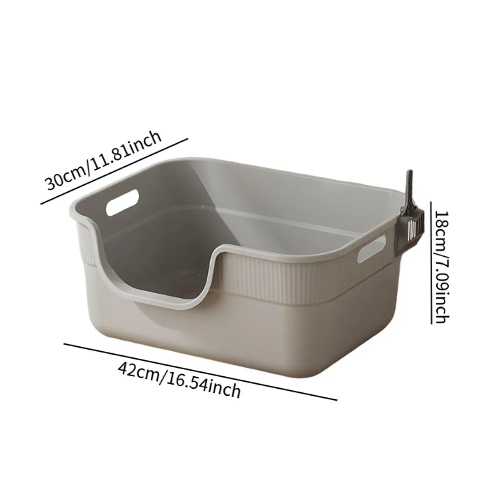 Imagen 4: Bandeja para arena de gatos de material PP con pared alta antirresbaladizos, inodoro para gatos de interior, sistema automático
