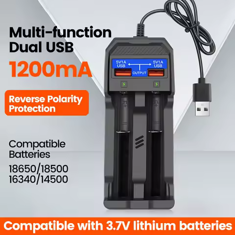 Smart LCD Display Battery Charger USB - For 18650 18350 18500 16340 Li-ion/IMR/INR/ICR 3.6V/3.7V Rechargeable Battery