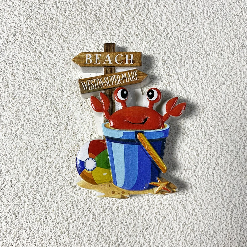 Weston-sur-mer Beach Travel Souvenir Crafts Home decor Crab Stereoscopic 3d painted magnetic fridge magnets