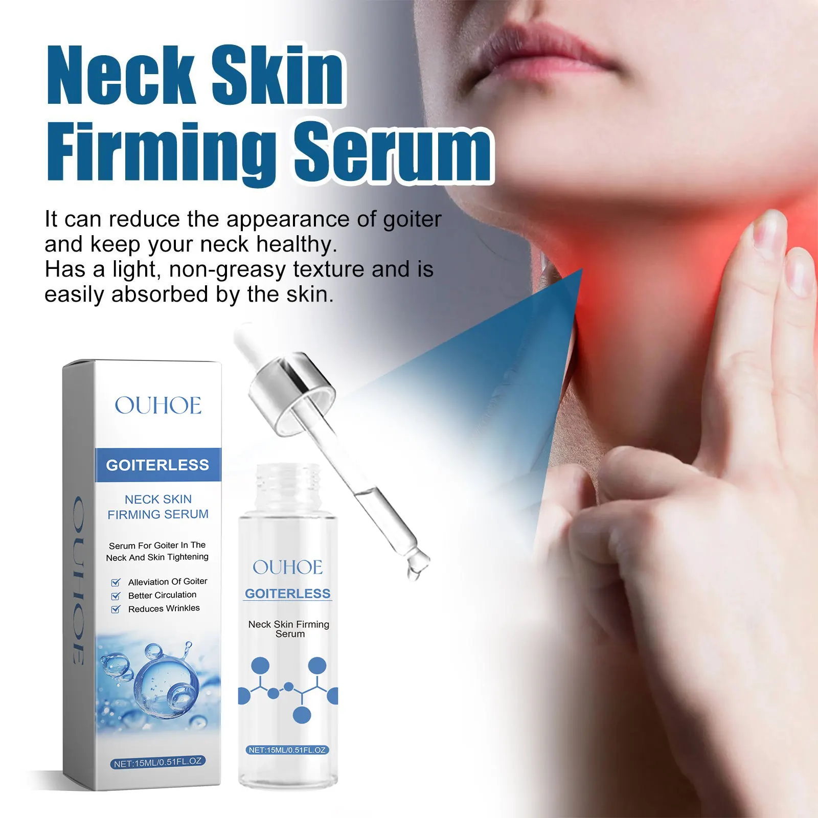 Neck Firming Serum Goiter Thyroid Treatment Lymph Nodes Removal Smooth Fine Lines Lifting Moisturizing Korean Skin Care Product