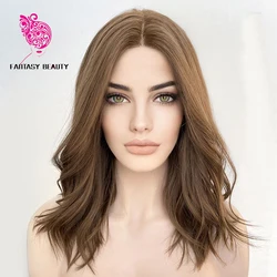 Pelucas de cabello sintético para mujer, pelo sintético transparente ondulado con encaje frontal 13x4, color rubio claro, sin pegamento, 180de densidad