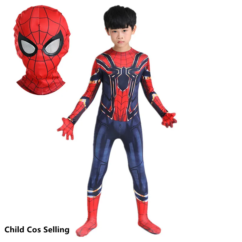 Marvel 4-12Y bambino Hulk/Spiderman/Iron Man/Venom/ Deadpool Costume ragazzi ragazze Avenger maschere/scudi/guanti Cosplay regali di fantasia