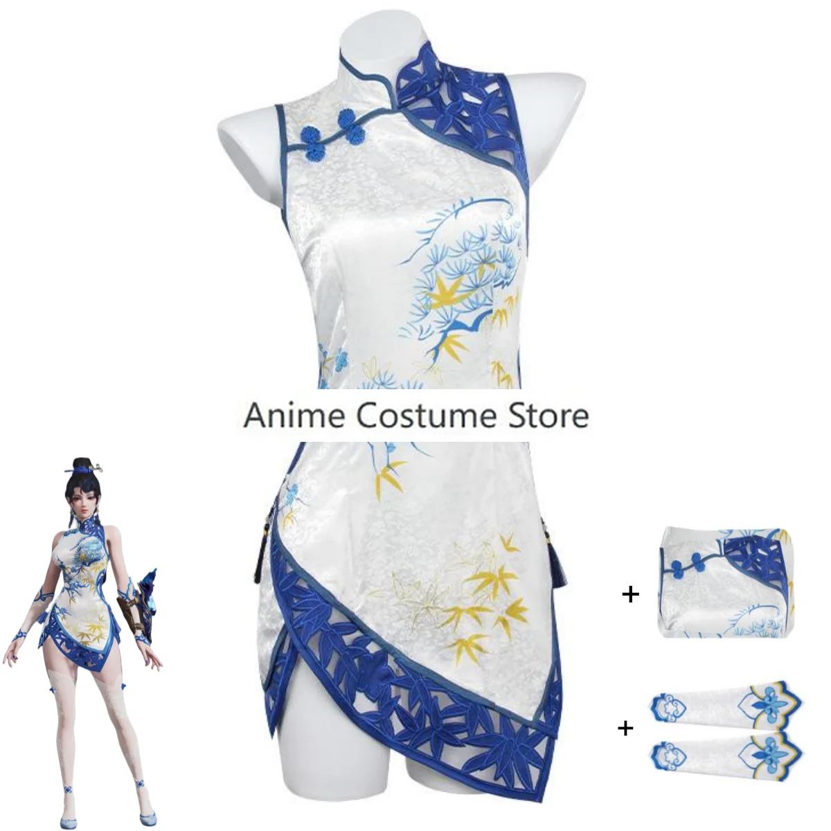 

Anime Game Naraka: Bladepoint Yoto Hime Cosplay Costume New Skin Chinese Style Printing Cheongsam Woman Sexy Qipao Dress Suit