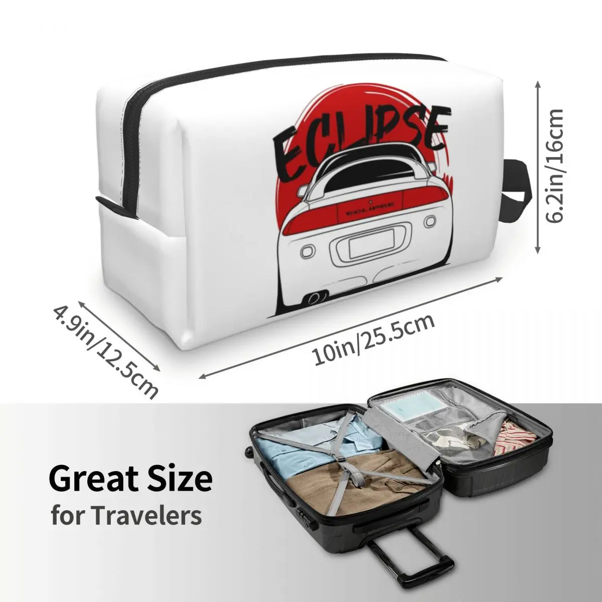 Eclipse 2G DSM Red Makeup Bag Cosmetic Organizer Storage Dopp Kit Toiletry Cosmetic Bag for Women Beauty Travel Pencil Case