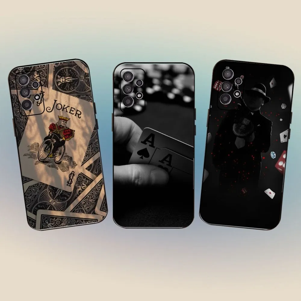 

Poker Playing Phone Case For Samsung Galaxy A13,A21s,A22,A31,A32,A52,A53,A71,A80,Soft Black Shell