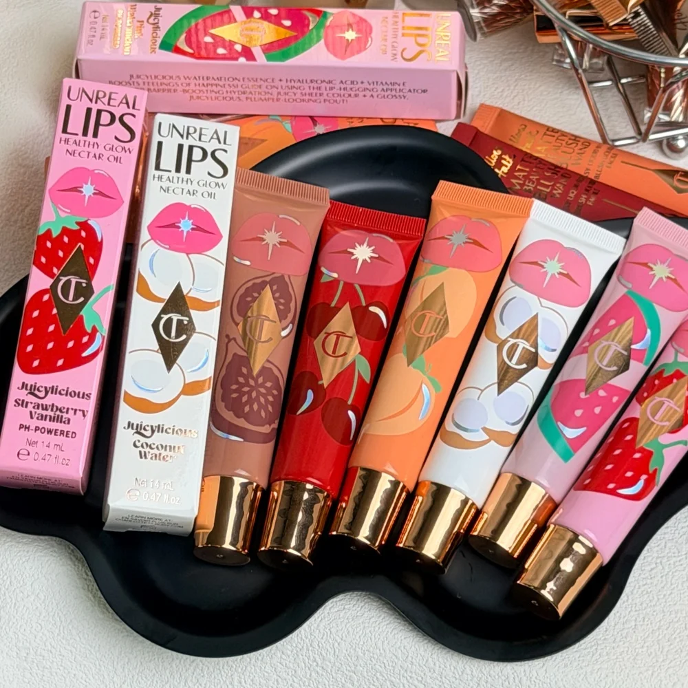 Charlotte Tilbury Lip Gloss Lip Balm Jelly Series Fruit Flavored Lipstick Candy Fig Cherry Glaze Pure Peach Lip Cosmetics Makeup