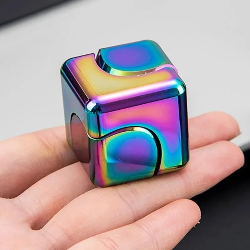 Metal Square Fidget Spinner Antistress EDC Fingertip Toys Stress Relief Hand Magnetic Spinning Top Anti-Anxiety Spiner Kids Toys