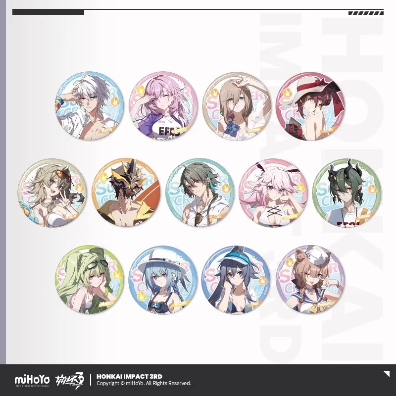 

Официальный значок miHoYo Honkai Impact 3rd Summer Stroll Series The Fourth Volume, оригинальные аксессуары для аниме-игр