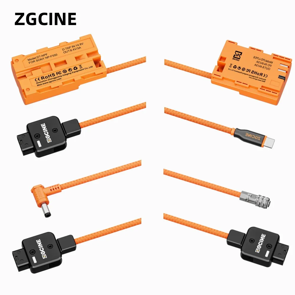 Zgcine Dt-Npf/pd-Npf Usb-C To Npf/usb-C Pd To Bmpcc Power Cable Dummy Battery Cable 60Cm Braided Wire