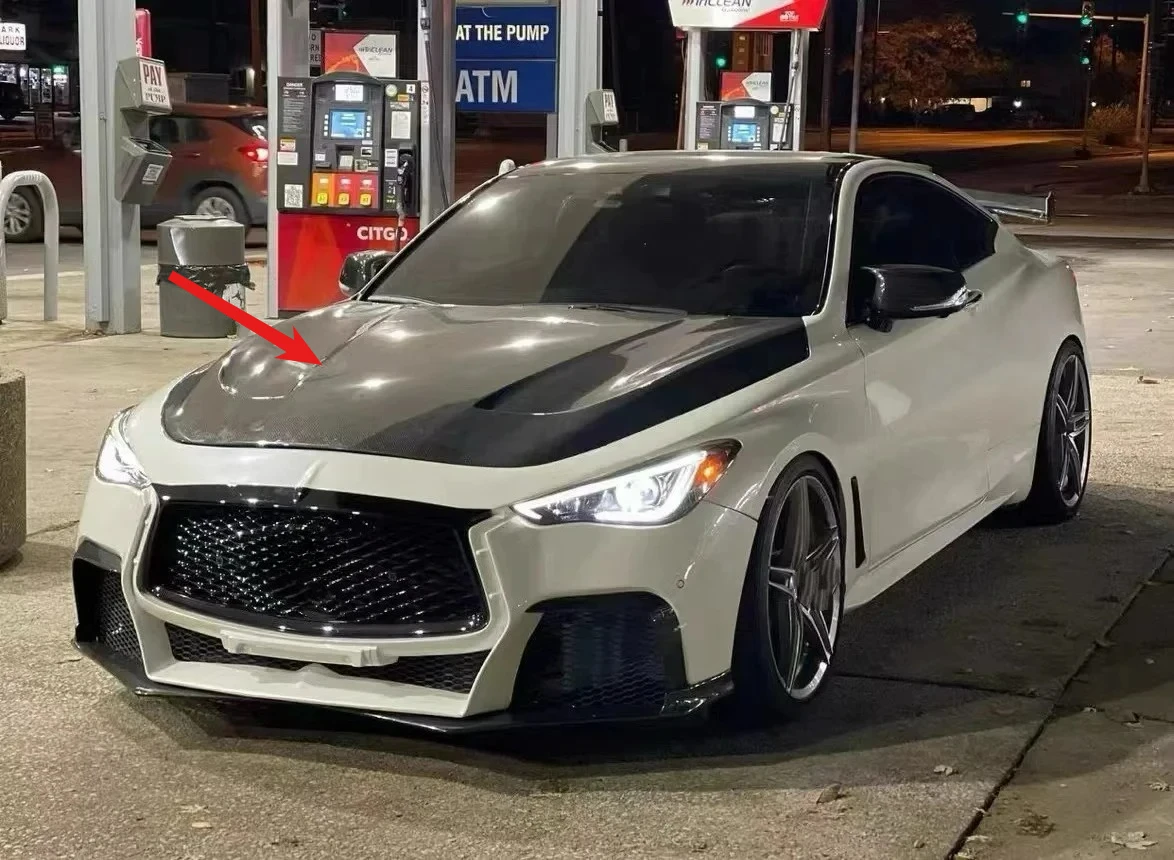

High-Performance FORInfiniti Q60 Q60S CV37 CT-Style Hood Carbon Fiber