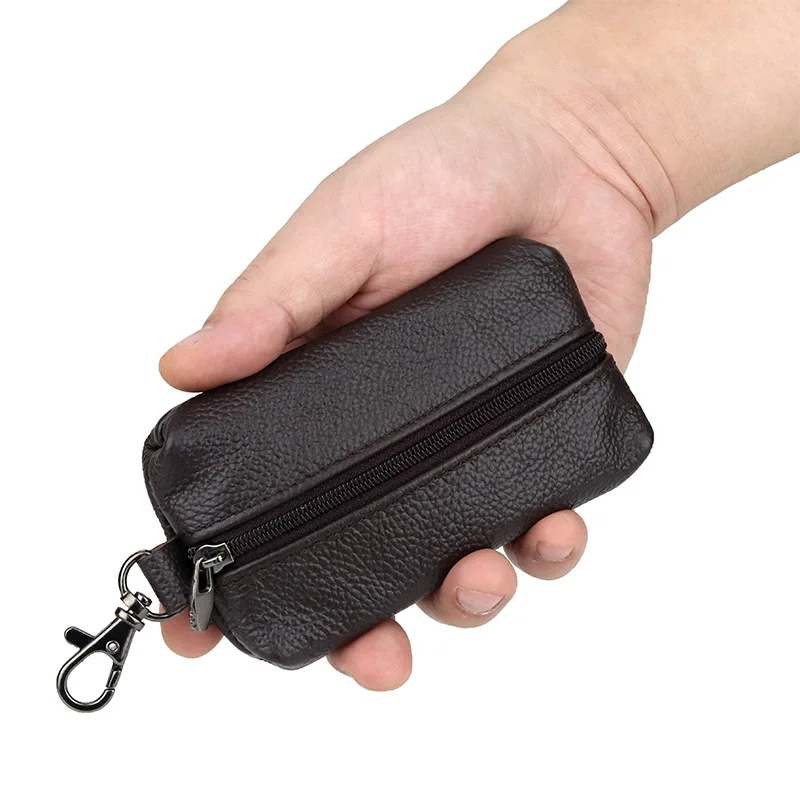 

Car Key Case Leather Men Women Wallets Key Holder Housekeeper Covers Zipper Bag Keychain Cover for Keys Organizer Card Bag Gifts