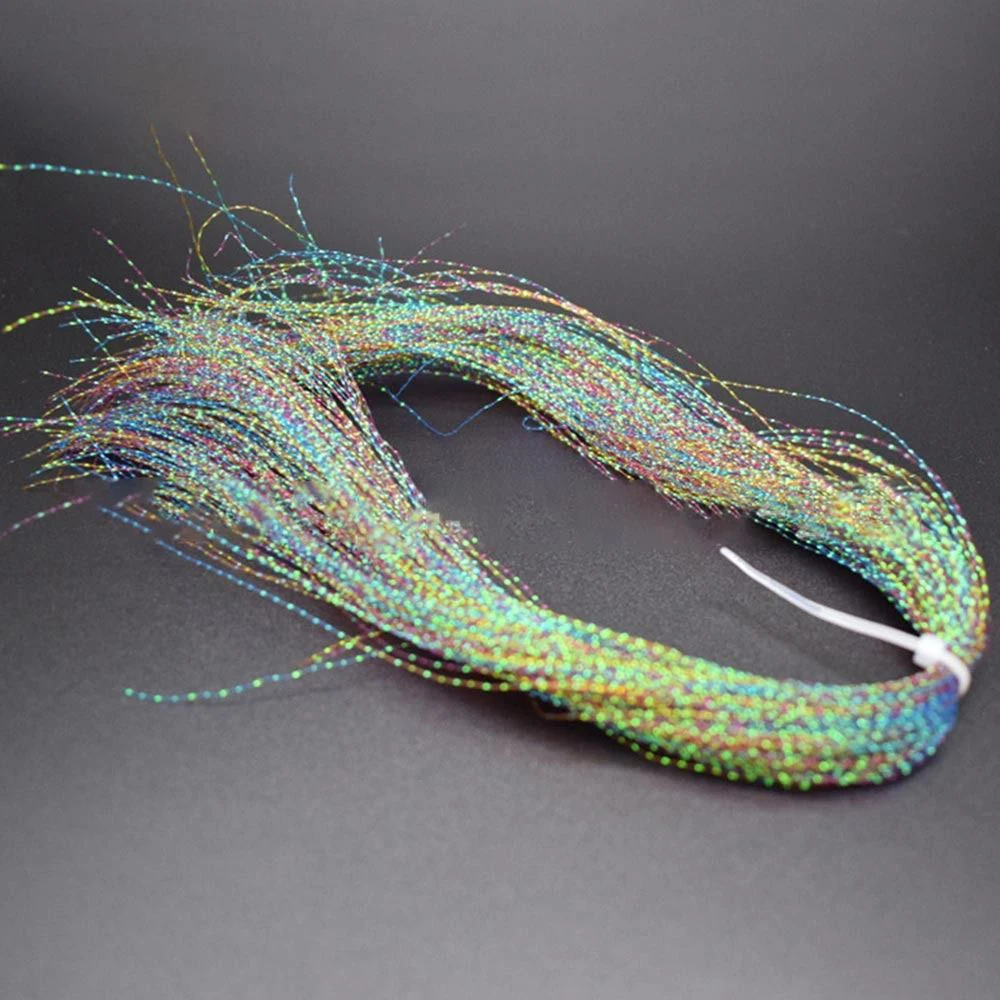 New Flash Fly Tying Materials Fishing Tackle Steel Lead Jig Head Hook Holographic Tinsel screw Squirmy Lure Making Material