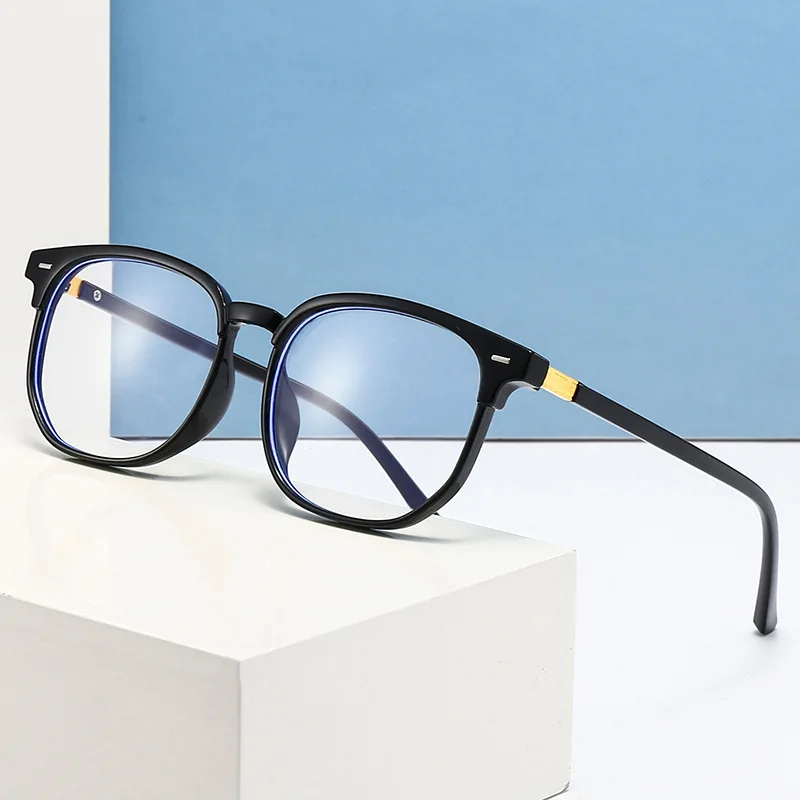 Montura de gafas de ordenador negra para hombre y mujer, gafas rectangulares cuadradas antiluz azul, gafas de bloqueo, gafas ópticas