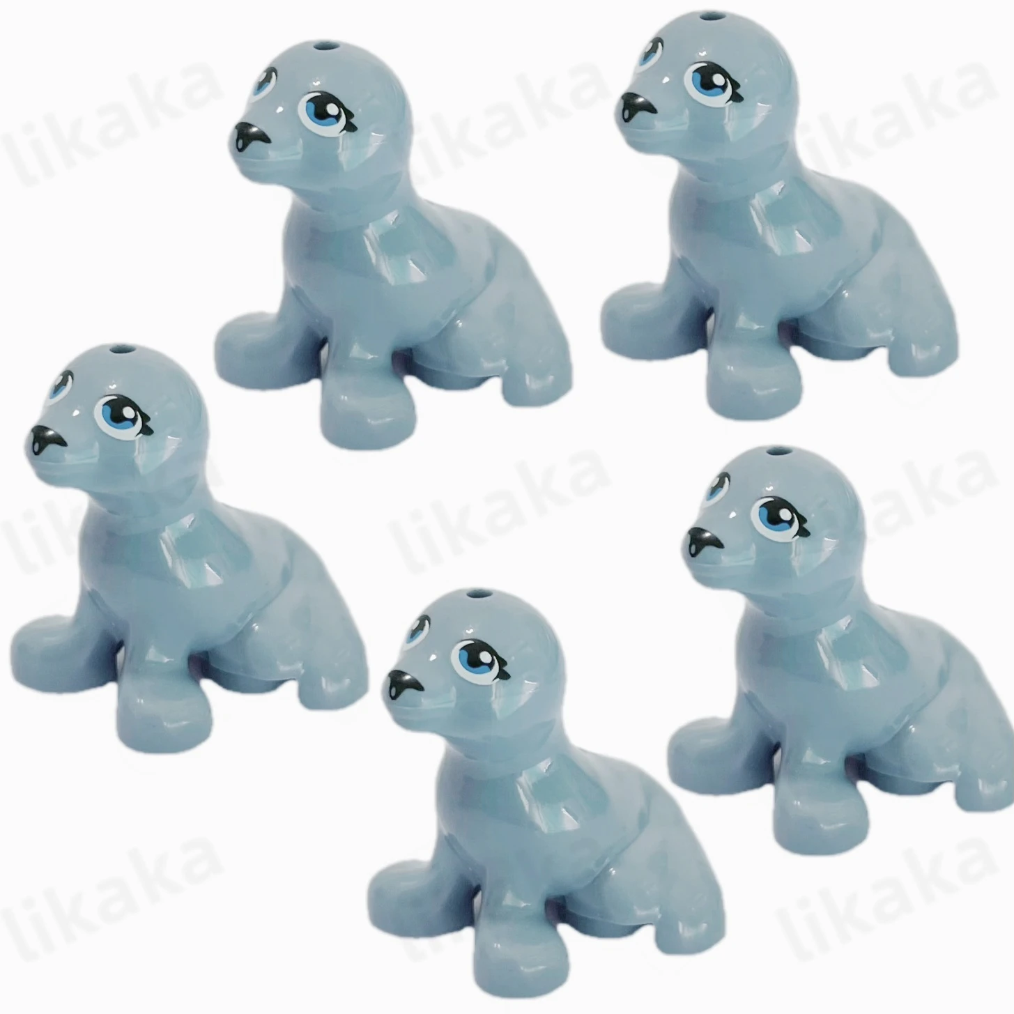 5PCS Dolphins Sea Lion White Bear Mini Building Blocks Animals Model Blocks DIY Toys Compatible Classic Bricks Toys for Kids