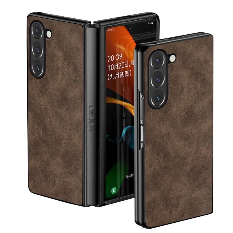 Fall für Samsung Galaxy Z Fold 5 4 3 Luxus PU Leder Skin Cover für Samsung Galaxy Z Fold5 4 3 Fall